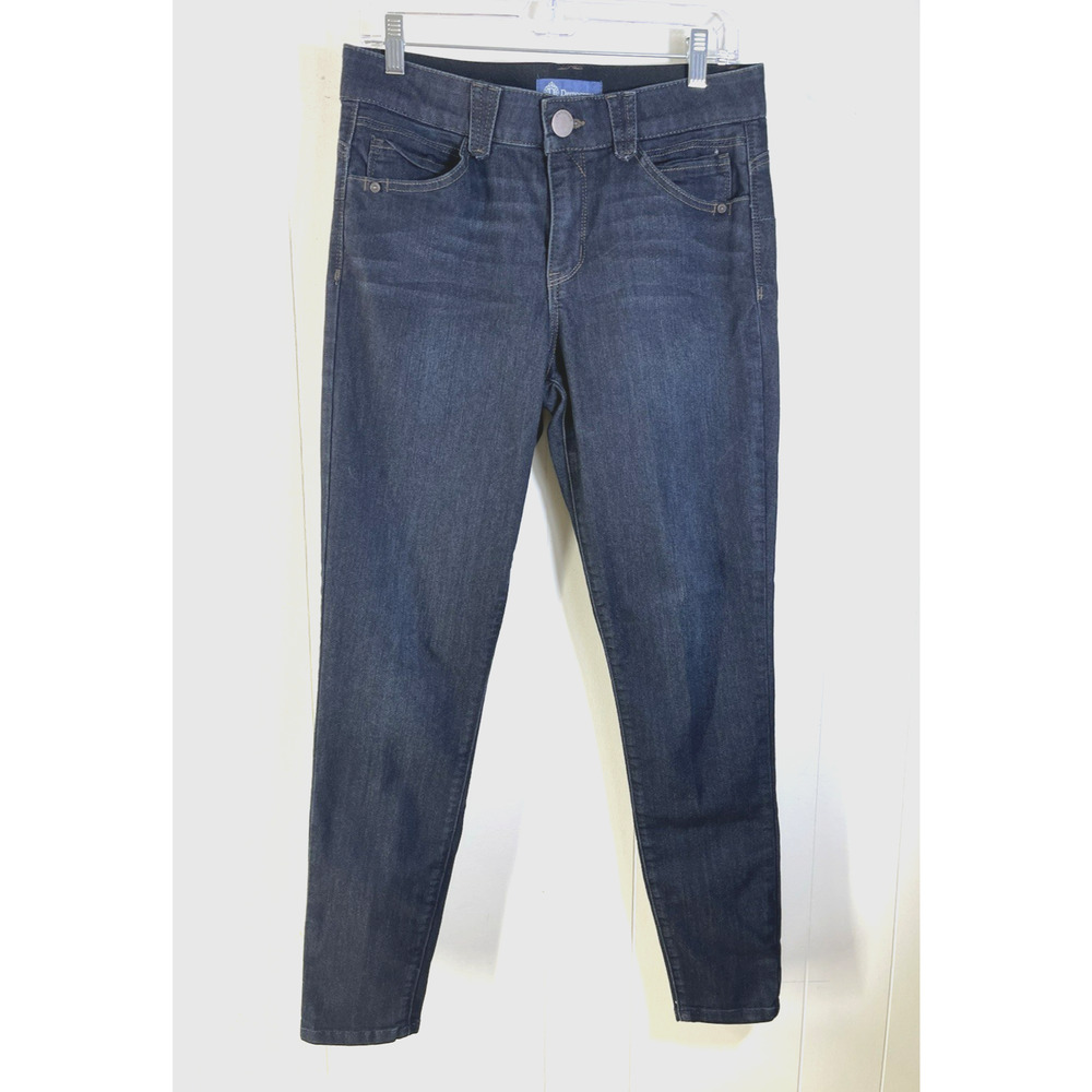 Democracy AB Technology Jeans Size 10 Mid Rise Skinny Stretch Dark Wash Blue